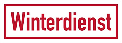 MBS-SIGNS® Aufkleber Hinweis "Winterdienst" Warnschild Folie selbstklebend | Größe wählbar Made in Germany, Größe: 10x30 cm, Rot, Kunststoff, Funktional von MBS-SIGNS