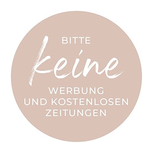 Aufkleber Hinweis"Bitte keine Werbung." Briefkasten Schild Folie selbstklebend beige | Größe wählbar Made in Germany, Größe: Ø10 cm von MBS-SIGNS