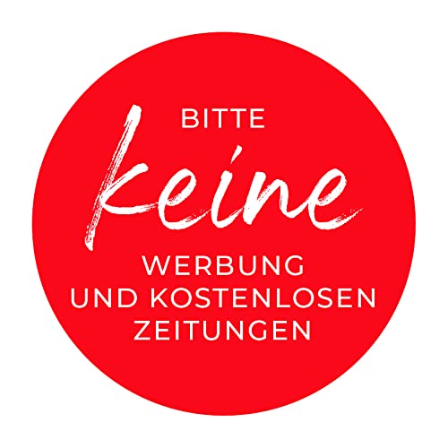 Aufkleber Hinweis"Bitte keine Werbung." Briefkasten Schild Folie selbstklebend rot | Größe wählbar Made in Germany, Größe: Ø20 cm von MBS-SIGNS