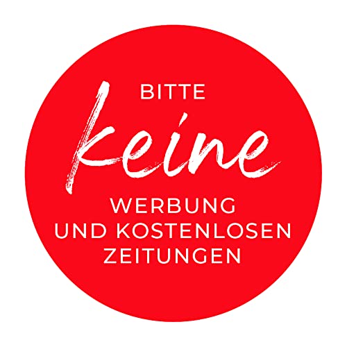 MBS-SIGNS Aufkleber 'Bitte keine Werbung...' Briefkasten Schild Folie selbstklebend rot | Größe wählbar Made in Germany, Größe: Ø6 cm von MBS-SIGNS
