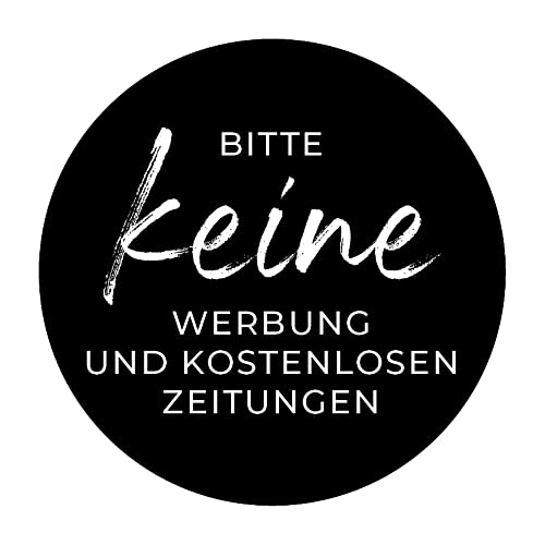 Aufkleber Hinweis"Bitte keine Werbung." Briefkasten Schild Folie selbstklebend schwarz | Größe wählbar Made in Germany, Größe: Ø10 cm von MBS-SIGNS