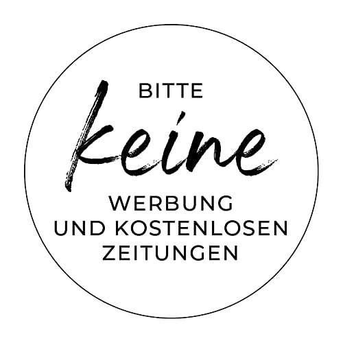 Aufkleber Hinweis"Bitte keine Werbung." Briefkasten Schild Folie selbstklebend weiß | Größe wählbar Made in Germany, Größe: Ø5 cm von MBS-SIGNS