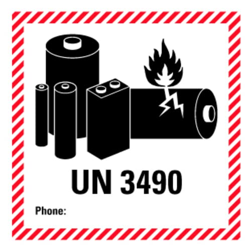 Aufkleber Hinweis Kennzeichnung für Lithium Batterien "UN3490" Sicherheit Schild Folie selbstklebend, rot | 5-40cm Made in Germany, Größe: 10x10 cm Aufkleber Hinweis Kennzeichnung für Lithium Batterien "UN3490" Sicherheit Schild Folie selbstklebend, rot | 5-40cm Made in Germany, Größe: 10x10 cm von MBS SIGNS