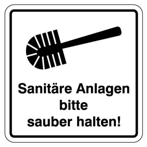 Aufkleber Hinweis Symbol „Sanitäre Anlagen bitte sauber halten!“ Schild Folie selbstklebend | 5-30cm Made in Germany, Größen Name: 5x5cm von MBS-SIGNS