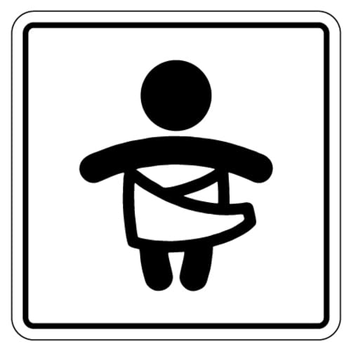 Aufkleber Hinweis Symbol „Wickelraum“ Toilette Schild Folie selbstklebend | 5-30cm Made in Germany, Größen Name: 15x15cm von MBS-SIGNS