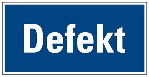 Aufkleber Hinweis Warnung „Defekt“ Warn Schild Folie selbstklebend blau | Größe wählbar Made in Germany, Größe: 10x5cm Aufkleber Hinweis Warnung „Defekt“ Warn Schild Folie selbstklebend blau | Größe wählbar Made in Germany, Größe: 10x5cm von MBS-SIGNS