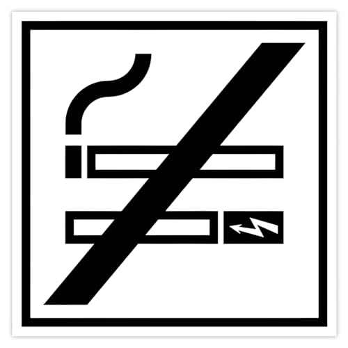 Aufkleber Kombi-Verbotszeichen „Zigaretten & E-Zigaretten verboten“ Kennzeichnung Tabak- und E-Zigaretten Verbot Nichtraucherschutz Sticker | Größe wählbar Made in Germany, Größe: 30 x 30 cm von MBS-SIGNS