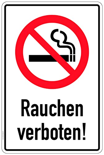 Aufkleber Verbot Sicherheit Hinweis"Outdoor/Freizeit" Warnung Schild Folie selbstklebend | Variante wählbar Made in Germany, Größe: Rauchen verboten | 45x30cm von MBS SIGNS