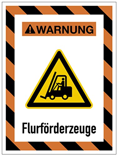 Aufkleber Sicherheits Hinweis"Warn- und Gefahrkombi" Schild Folie selbstklebend | Variante wählbar 30x40cm Made in Germany, Größe: Flurförderfahrzeuge von MBS SIGNS