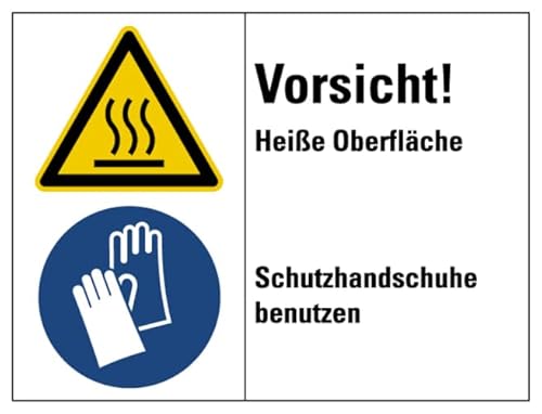 Aufkleber Sicherheitshinweis „Vorsicht! Heiße Oberfläche“ Kombischild Folie nach ISO 7010 | Größe wählbar Made in Germany, Größen Name: 7,5x10cm Aufkleber Sicherheitshinweis „Vorsicht! Heiße Oberfläche“ Kombischild Folie nach ISO 7010 | Größe wählbar Made in Germany, Größen Name: 7,5x10cm von MBS-SIGNS