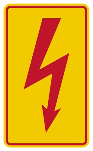 Aufkleber Sicherheitszeichen Hinweis „Blitz VDE 0105 C“ Warnung Schild Folie, signalgelb | Größen wählbar Made in Germany, Größen Name: 10x6cm Aufkleber Sicherheitszeichen Hinweis „Blitz VDE 0105 C“ Warnung Schild Folie, signalgelb | Größen wählbar Made in Germany, Größen Name: 10x6cm von MBS SIGNS