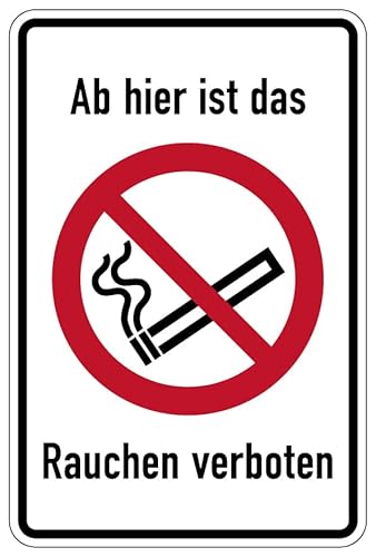 Aufkleber Verbot „Bereich Rauchverbot“ Schild Folie selbstklebend ähnl. ISO 7010 | Variante wählbar 10x15cm Made in Germany, Größen Name: Unser Betrieb ist rauchfrei! von MBS SIGNS