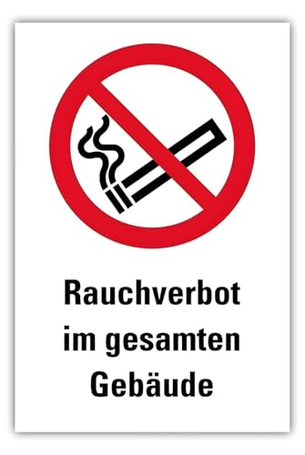 Aufkleber Verbotszeichen + Text „Kombi-Sicherheitszeichen“ Verbot Hinweis Folie nach ISO 7010 Variante wählbar | 20 x 30 cm Made in Germany, Größe: Rauchverbot Gebäude | 20x30cm Aufkleber Verbotszeichen + Text „Kombi-Sicherheitszeichen“ Verbot Hinweis Folie nach ISO 7010 Variante wählbar | 20 x 30 cm Made in Germany, Größe: Rauchverbot Gebäude | 20x30cm von MBS SIGNS