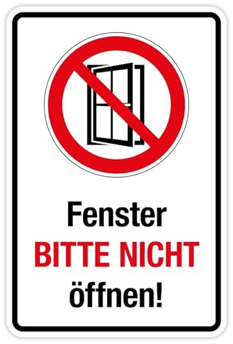 Aufkleber Verbotszeichen + Text „Fenster bitte nicht öffnen!“ Hinweis Symbol Folie selbstklebend | Größen wählbar Made in Germany, Größe: 20 x 30 cm Aufkleber Verbotszeichen + Text „Fenster bitte nicht öffnen!“ Hinweis Symbol Folie selbstklebend | Größen wählbar Made in Germany, Größe: 20 x 30 cm von MBS-SIGNS