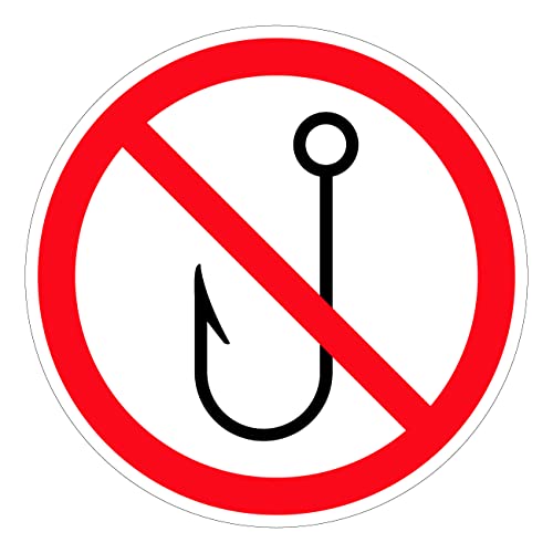Aufkleber Verbotszeichen „Angeln verboten“ Verbot Schild Folie selbstklebend | Ø5-30cm Made in Germany, Größe: Ø5 cm von MBS-SIGNS