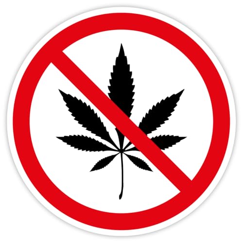 Aufkleber Verbotszeichen „Cannabis verboten!“ Folie selbstklebend | Ø 5-30 cm Made in Germany, Größe: Ø20 cm von MBS-SIGNS