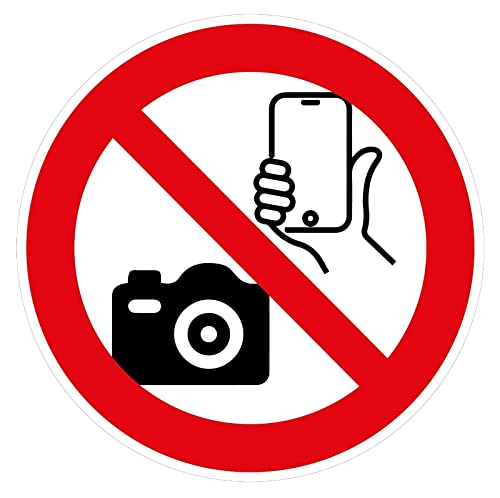Aufkleber Verbotszeichen Fotografieren mit Handy verboten Schild Folie ähnl. ISO 7010 | Ø5-30cm Made in Germany, Größe: Ø20 cm von MBS-SIGNS