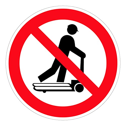 Aufkleber Verbotszeichen "Mit Hubwagen rollen verboten" Schild Folie selbstklebend | Ø5-30cm Made in Germany, Größe: Ø30 cm von MBS-SIGNS