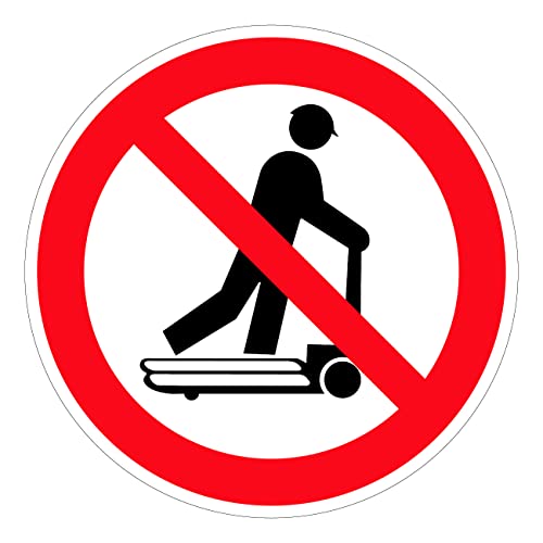 Aufkleber Verbotszeichen"Mit Hubwagen rollen verboten" Schild Folie selbstklebend | Ø5-30cm Made in Germany, Größe: Ø10 cm von MBS-SIGNS