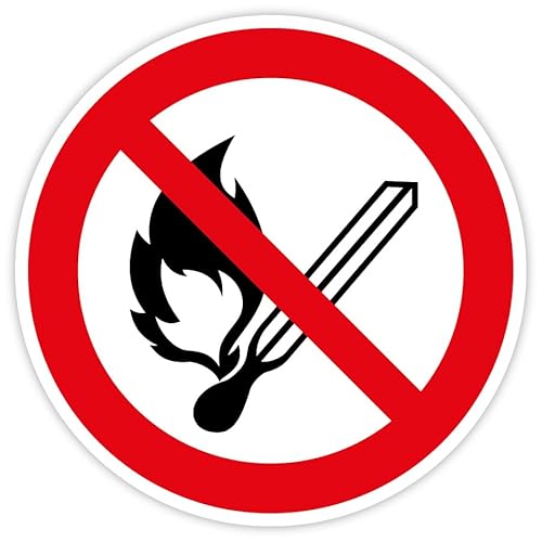 Aufkleber Verbotszeichen „Keine offene Flamme | Feuer, offene Zündquelle und Rauchen verboten“ Folie nach ISO 7010 P003 | Ø 5-30 cm Made in Germany, Größe: Ø30 cm Aufkleber Verbotszeichen „Keine offene Flamme | Feuer, offene Zündquelle und Rauchen verboten“ Folie nach ISO 7010 P003 | Ø 5-30 cm Made in Germany, Größe: Ø30 cm von MBS-SIGNS