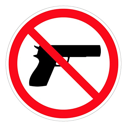Aufkleber Verbotszeichen "Waffen verboten" Schild Folie selbstklebend | Ø5-30cm Made in Germany, Größe: Ø10 cm von MBS-SIGNS