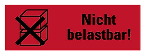 Aufkleber Verpackungs-Kennzeichnung „Nicht belastbar!“ Schild Folie selbstklebend, rot | Größe wählbar Made in Germany, Größen Name: 2,5x7,5cm Aufkleber Verpackungs-Kennzeichnung „Nicht belastbar!“ Schild Folie selbstklebend, rot | Größe wählbar Made in Germany, Größen Name: 2,5x7,5cm von MBS SIGNS