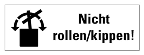 Aufkleber Verpackungs-Kennzeichnung „Nicht rollen/kippen!“ Hinweis Sticker Folie selbstklebend, s/w | Größe wählbar Made in Germany, Größen Name: 5x15cm Aufkleber Verpackungs-Kennzeichnung „Nicht rollen/kippen!“ Hinweis Sticker Folie selbstklebend, s/w | Größe wählbar Made in Germany, Größen Name: 5x15cm von MBS SIGNS