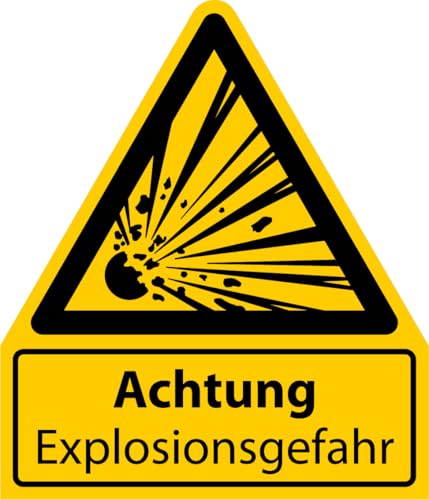 Aufkleber Warnzeichen „Achtung Explosionsgefahr“ Folie ISO 7010 Text + Symbol Kombi W002 | Größen wählbar Made in Germany, Größe: 105x123 mm Aufkleber Warnzeichen „Achtung Explosionsgefahr“ Folie ISO 7010 Text + Symbol Kombi W002 | Größen wählbar Made in Germany, Größe: 105x123 mm von MBS-SIGNS