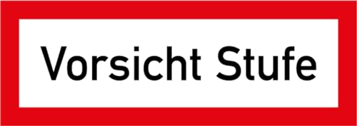 Aufkleber Warnhinweis „Vorsicht Stufe“ Warnung Folie selbstklebend | 21x7,4 cm Made in Germany von MBS SIGNS