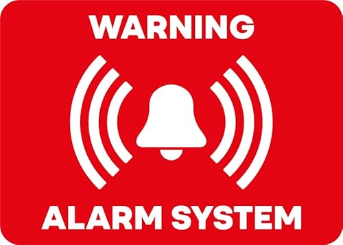 Aufkleber Warnhinweis Alarmanlage „Warning Alarm System“ Folie selbstklebend | Größe wählbar Made in Germany, Größen Name: 14 x 10 cm von MBS-SIGNS