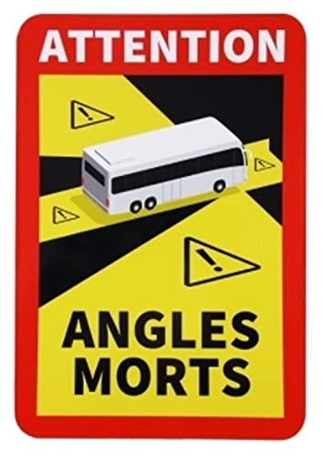 Aufkleber Warnhinweis Toter Winkel Bus Angles Morts für Frankreich Folie selbstklebend | 25x17cm Made in Germany, Größe: 1 Stück von MBS-SIGNS