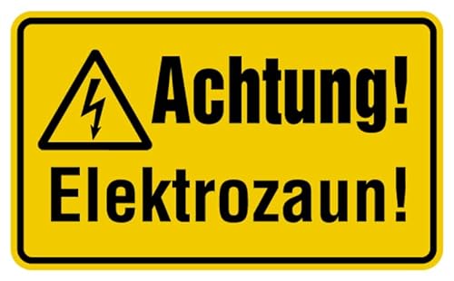 Aufkleber Warnung „Achtung! Elektrozaun!“ Hinweis Schild Folie selbstklebend, signalgelb | Größen wählbar Made in Germany, Größe: 24x40cm Aufkleber Warnung „Achtung! Elektrozaun!“ Hinweis Schild Folie selbstklebend, signalgelb | Größen wählbar Made in Germany, Größe: 24x40cm von MBS SIGNS