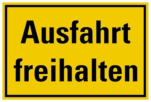 Aufkleber Warnung „Ausfahrt freihalten“ Hinweis Schild Folie selbstklebend, signalgelb | Größen wählbar Made in Germany, Größe: 20x30cm Aufkleber Warnung „Ausfahrt freihalten“ Hinweis Schild Folie selbstklebend, signalgelb | Größen wählbar Made in Germany, Größe: 20x30cm von MBS SIGNS