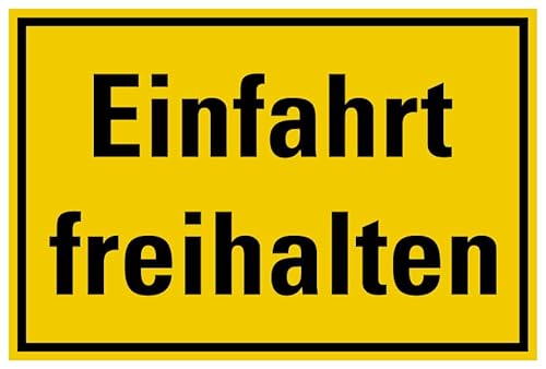Aufkleber Warnung „Einfahrt freihalten“ Hinweis Schild Folie selbstklebend, signalgelb | Größen wählbar Made in Germany, Größe: 40x60cm Aufkleber Warnung „Einfahrt freihalten“ Hinweis Schild Folie selbstklebend, signalgelb | Größen wählbar Made in Germany, Größe: 40x60cm von MBS SIGNS