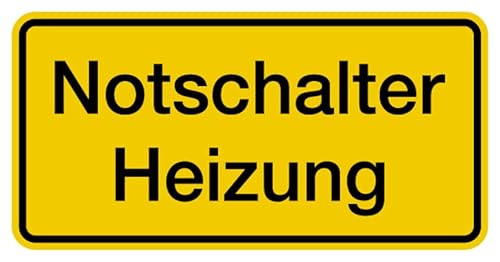 Aufkleber Warnung „Notschalter Heizung“ Hinweis Schild Folie selbstklebend, signalgelb | Größen wählbar Made in Germany, Größe: 10x20cm Aufkleber Warnung „Notschalter Heizung“ Hinweis Schild Folie selbstklebend, signalgelb | Größen wählbar Made in Germany, Größe: 10x20cm von MBS SIGNS