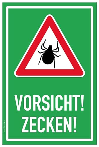 Aufkleber Warnung Hinweis "Vorsicht Zecken!" Schild Folie selbstklebend | Variante wählbar Made in Germany, Größe: Grün | 20x30cm Aufkleber Warnung Hinweis "Vorsicht Zecken!" Schild Folie selbstklebend | Variante wählbar Made in Germany, Größe: Grün | 20x30cm von MBS SIGNS