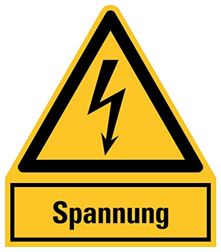 Aufkleber Warnung "Spannung" Warnschild Folie signalgelb ähnl. ISO 7010 | Größen wählbar Made in Germany, Größe: 420x490 mm Aufkleber Warnung "Spannung" Warnschild Folie signalgelb ähnl. ISO 7010 | Größen wählbar Made in Germany, Größe: 420x490 mm von MBS-SIGNS