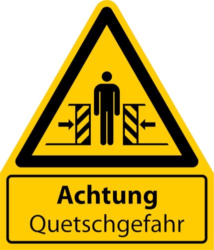 Aufkleber Warnzeichen „Achtung Quetschgefahr" Kombi Folie nach ISO 7010 W019 | Größen wählbar Made in Germany, Größe: 315x490 mm von MBS-SIGNS