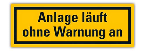 Aufkleber Warnzeichen „Anlage läuft ohne Warnung an“ Arbeitssicherheit Gefahrenhinweis | Größe wählbar Made in Germany, Größe: 37x105 mm Aufkleber Warnzeichen „Anlage läuft ohne Warnung an“ Arbeitssicherheit Gefahrenhinweis | Größe wählbar Made in Germany, Größe: 37x105 mm von MBS-SIGNS