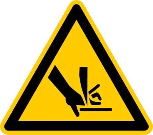 Aufkleber Warnzeichen „Warnung vor Schnittverletzungen“ Folie nach ISO 7010 | SL 5-30 cm Made in Germany, Größe: 10 cm von MBS-SIGNS