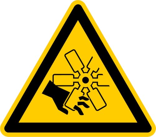 Aufkleber Warnzeichen „Warnung vor beweglichen Klingen“ Folie nach ISO 7010 W088 | SL 5-30 cm Made in Germany, Größe: SL 10 cm von MBS-SIGNS