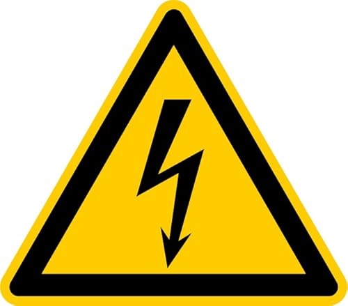 Aufkleber Warnzeichen „Warnung vor elektrischer Spannung“ Folie nach ISO 7010 W012 | SL 5-30 cm Made in Germany, Größe: Ø5 cm von MBS-SIGNS