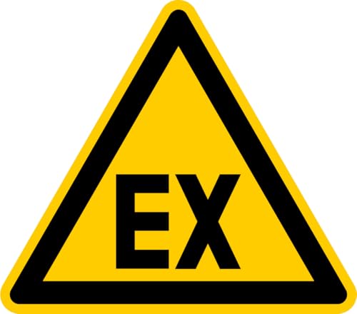 Aufkleber Warnzeichen „Warnung vor explosionsfähiger Atmosphäre EX“ Hinweis Folie ISO 7010 D-W 021 | SL 5-30 cm Made in Germany, Größen Name: 20 cm Aufkleber Warnzeichen „Warnung vor explosionsfähiger Atmosphäre EX“ Hinweis Folie ISO 7010 D-W 021 | SL 5-30 cm Made in Germany, Größen Name: 20 cm von MBS-SIGNS