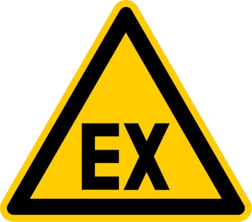 Aufkleber Warnzeichen „Warnung vor explosionsfähiger Atmosphäre EX“ nach D-W 021 ISO 7010 | SL 5-30 cm Made in Germany, Größe: SL 20 cm von MBS-SIGNS