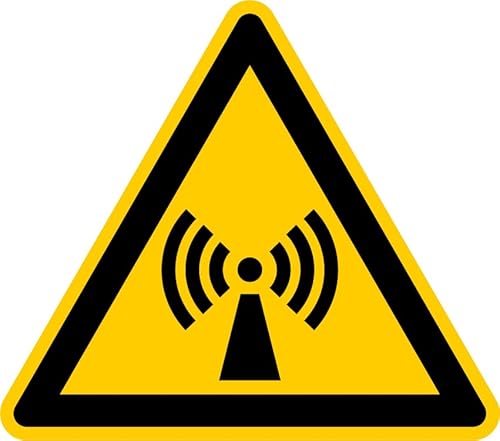 Aufkleber Warnzeichen „Warnung vor nicht ionisierender Strahlung“ Folie nach ISO 7010 W005 | SL 5-30 cm Made in Germany, Größe: Ø10 cm von MBS-SIGNS