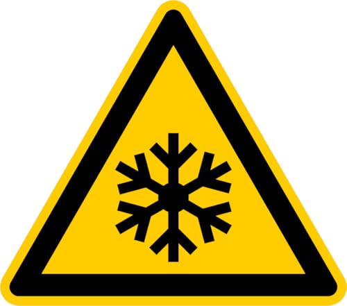 Aufkleber Warnzeichen „Warnung vor niedriger Temperatur/Frost“ Folie nach ISO 7010 W010 | SL 5-30 cm Made in Germany, Größen Name: Ø10 cm von MBS-SIGNS