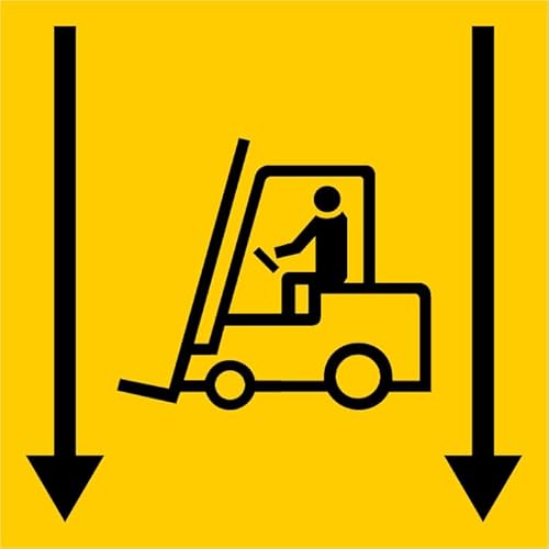 Aufkleber Warnzeichen Gabelstabler „Flurförderzeuge hier ansetzen“ Hinweis Sticker Folie selbstklebend | 5-30 cm Made in Germany, Größe: 15 x 15 cm von MBS-SIGNS