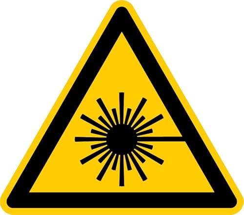 Aufkleber Warnzeichen „Warnung vor Laserstrahl“ Folie nach ISO 7010 W004 | SL 5-30 cm Made in Germany, Größe: Ø10 cm von MBS-SIGNS