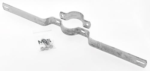 MBS-SIGNS | R150 Rohrschelle Pfostenschelle Schilderklemme für Stange Ø 60 mm | Lochabstand: 500mm | Maße: 530 mm x 30 mm | Made in Germany von MBS-SIGNS