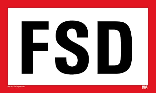 PP-Platte Schlüsselkasten Schlüsseldepot "FSK/FSD" Feuerwehr Hinweis Schild | 100x60mm Variante wählbar, Größen Name: FSD von MBS-SIGNS